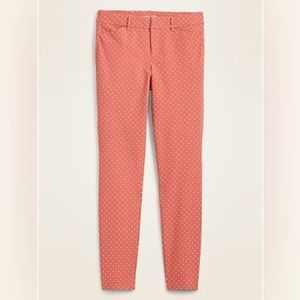 Pink high rise pixie ankle pants with white dots- old navy